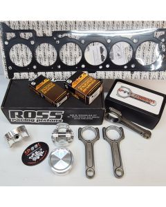 Ford XR6 Turbo Barra Rebuild Kit with Spool Drag Pro I Beam Conrods and Ross Racing Forged Pistons