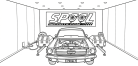 Barra Mustang on the Dyno colouring book cover