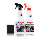 Wheel and Tyre Care Pack contents and bottles
