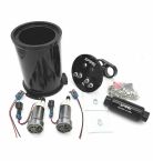 Spool Surge Tank Dual Pump Kit with twin Walbro pumps and inline filter