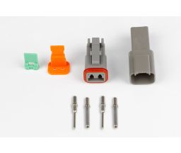 Plug and Pins Only - Matching Set of Deutsch DT-2 Connectors  (DT06-2S + DT04-2P) - ( 13 Amp)