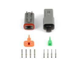Plug and Pins Only - Matching Set of Deutsch DT-4 Connectors  (DT06-4S + DT04-4P) - ( 13 Amp)