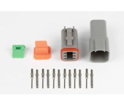 Plug and Pins Only - Matching Set of Deutsch DT-6 Connectors  (DT06-6S + DT04-6P) - ( 13 Amp)