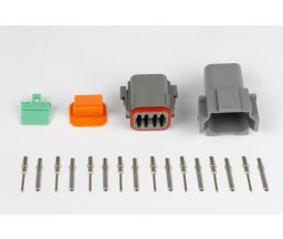 Plug and Pins Only - Matching Set of Deutsch DT-8 Connectors  (DT06-8S + DT04-8P) - ( 13 Amp)