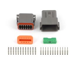 Plug and Pins Only - Matching Set of Deutsch DT-12 Connectors  (DT06-12S + DT04-12P) - ( 13 Amp)