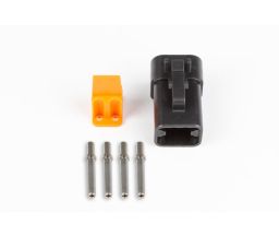 Plug and pins only - Male Deutsch DTP-06-4S - Black connector (25Amp)