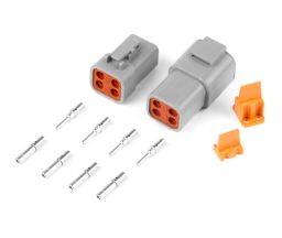 Plug and Pins Only - Matching Set of Deutsch DTP-4 Connectors (25 Amp)