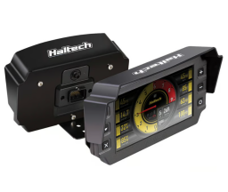 Haltech iC-7 mounting bracket with integrated visor black anodised